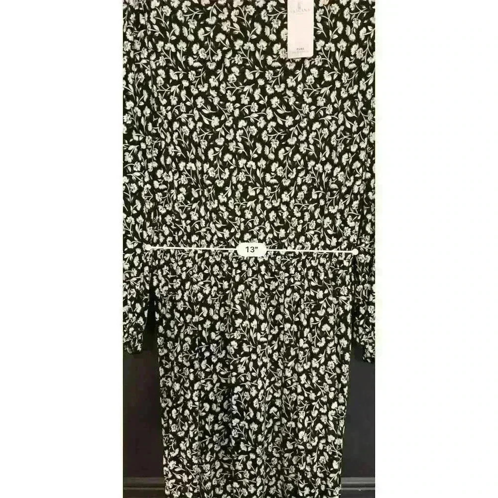 Lascana Women's Floral Print Midi Dress Size 6 Long Sleeve Multicolor - Picture 11 of 13